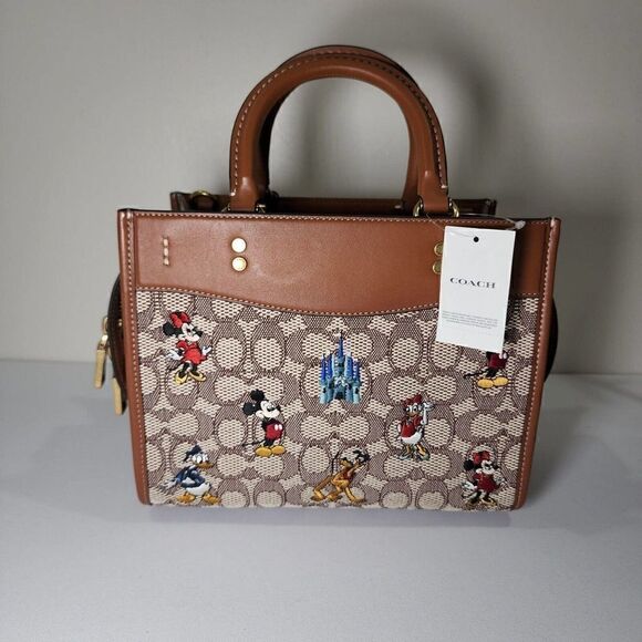 NWT COACH DISNEY C8553 Rogue 25 Textile Jacquard Mickey Mouse Friend Emb… - Picture 5 of 12